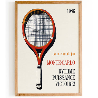 Monte Carlo Tennis Racquet Poster