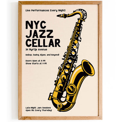 NYC Jazz Cellar Poster