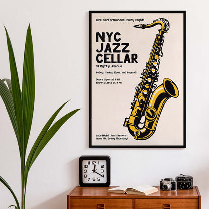 NYC Jazz Cellar Poster
