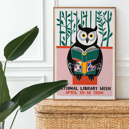 National Library Week Owl Poster