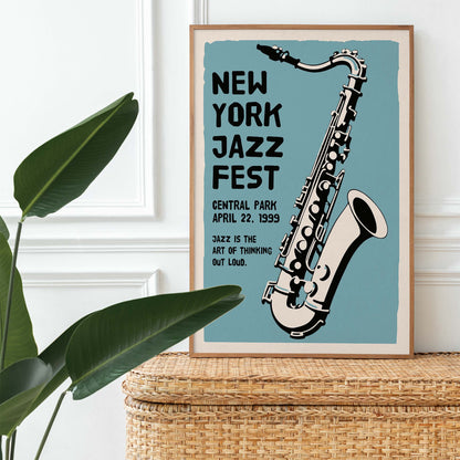New York Jazz Fest Saxophone Poster