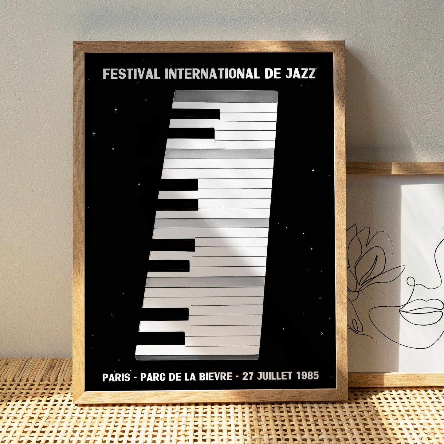 French Jazz Festival Poster - Black and White