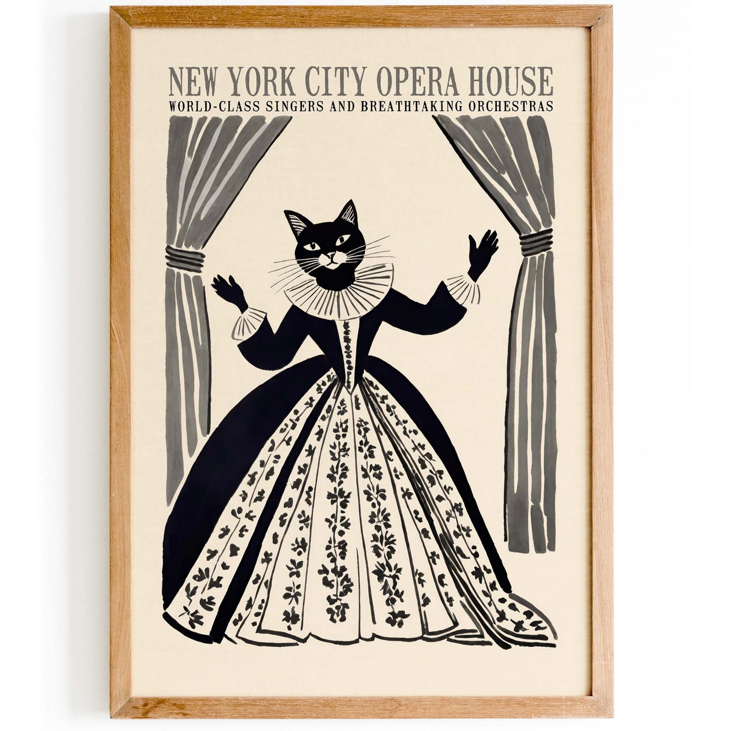 Opera Cat Wall Art Poster