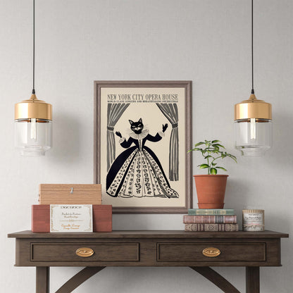 Opera Cat Wall Art Poster