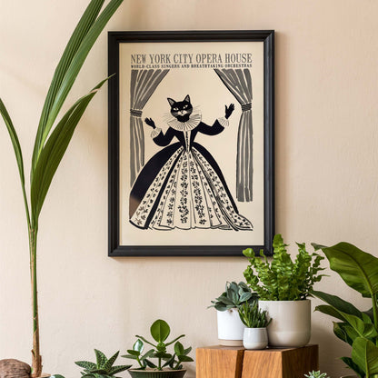Opera Cat Wall Art Poster