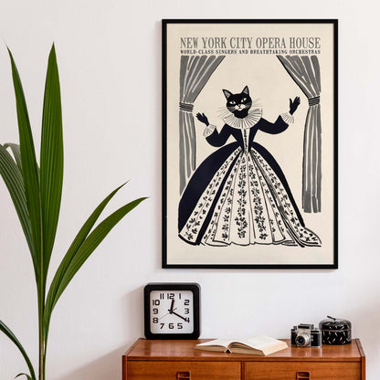Opera Cat Wall Art Poster