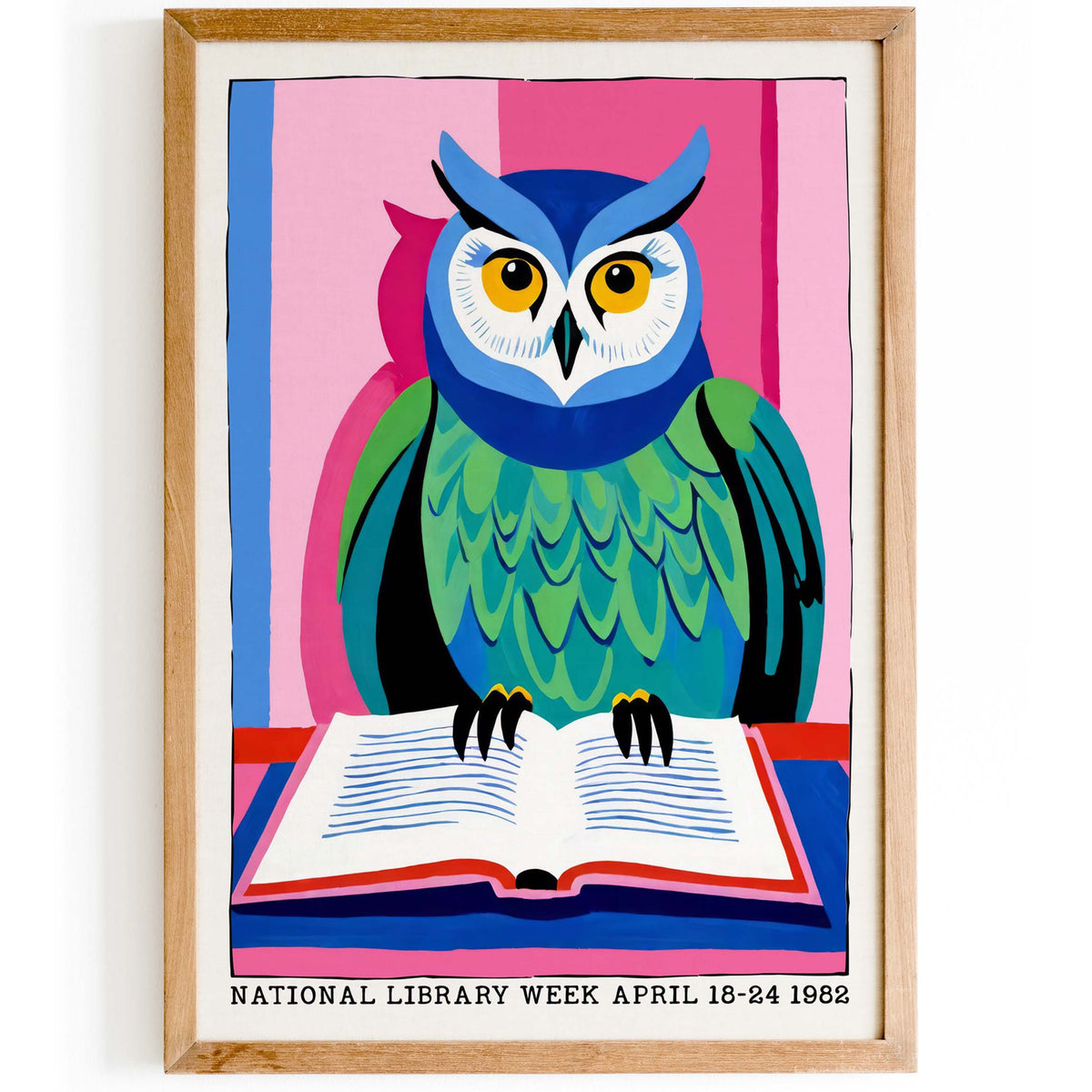 Owl Library Week Reading Wall Art