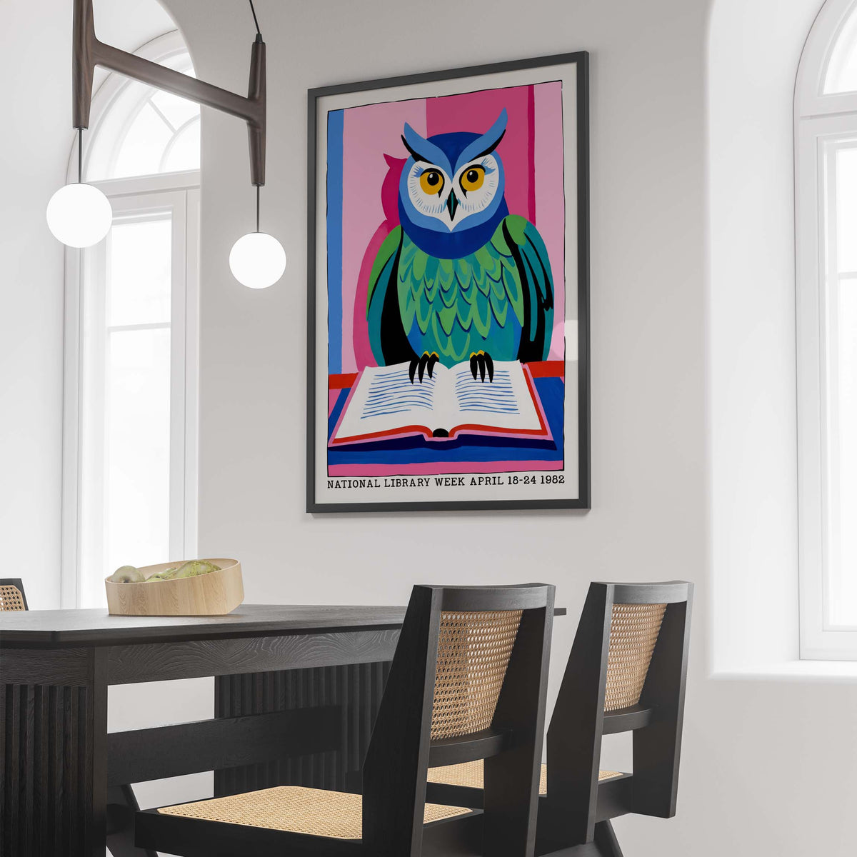 Owl Library Week Reading Wall Art