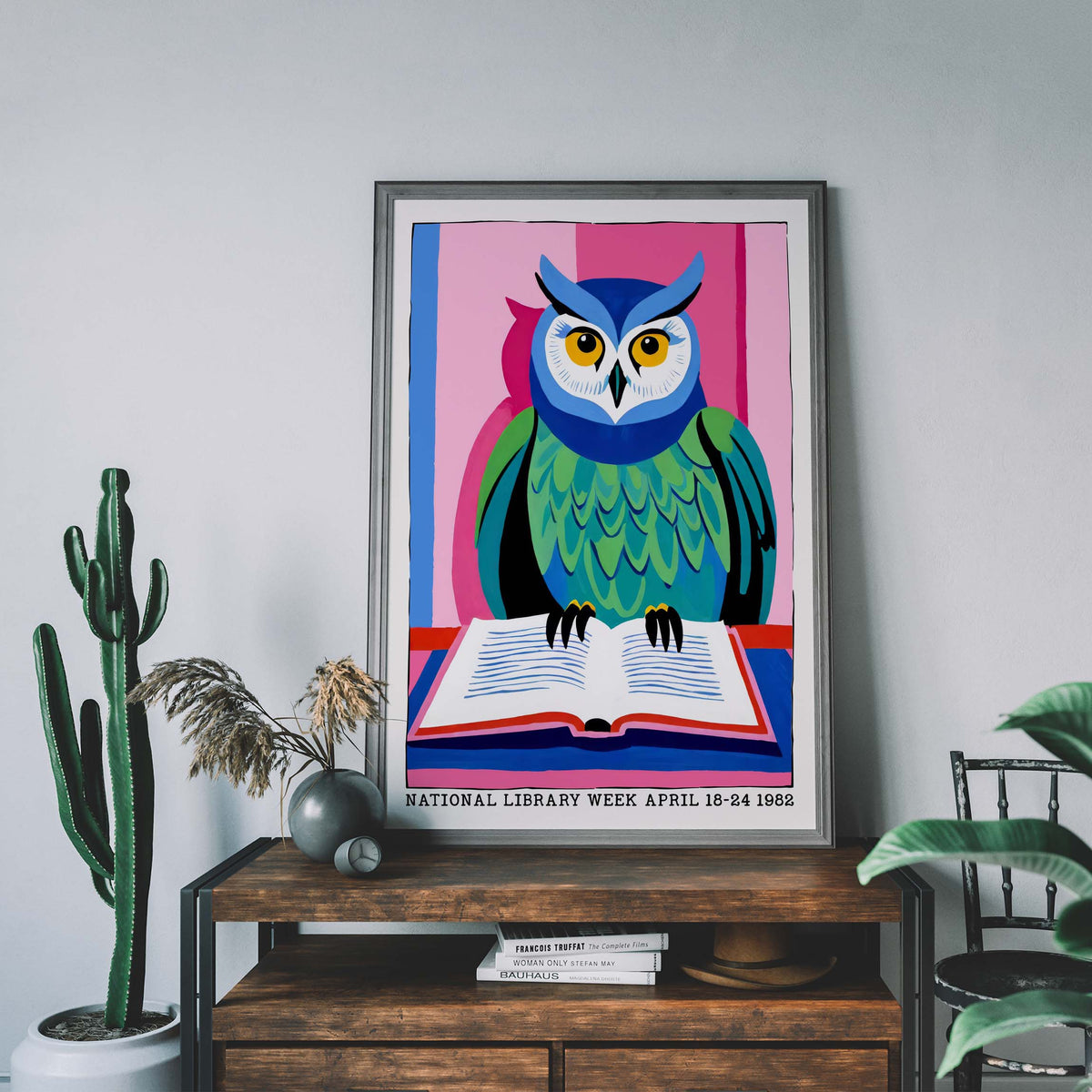 Owl Library Week Reading Wall Art