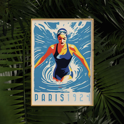 Paris Swimming Poster