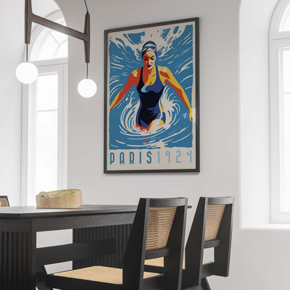Paris Swimming Poster
