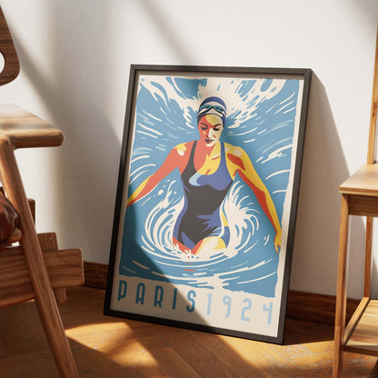 Paris Swimming Poster