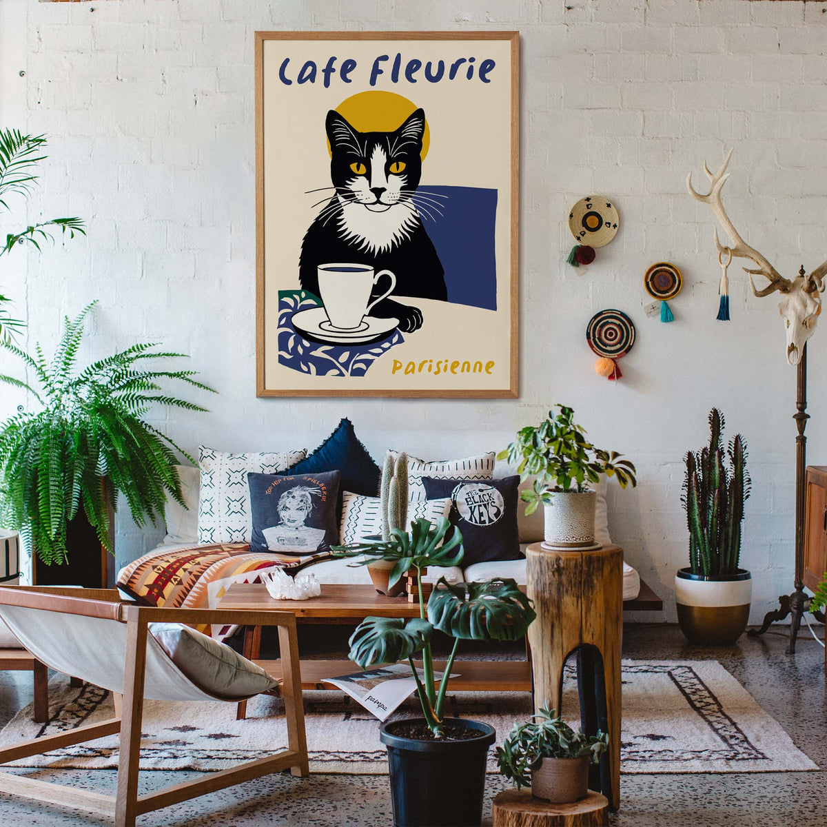 Parisian Cat Coffee Poster
