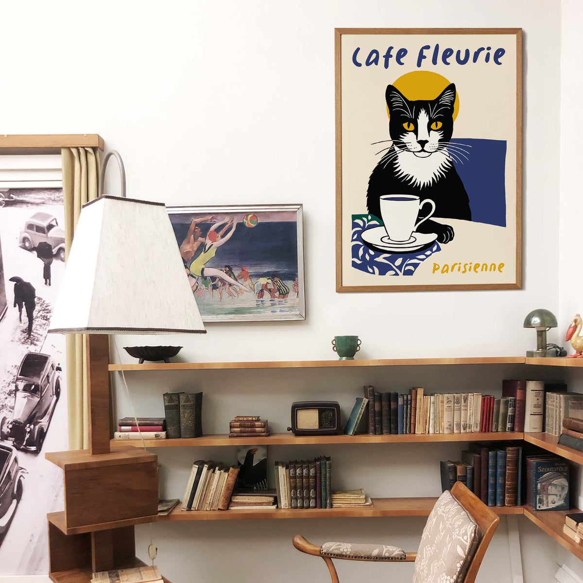 Parisian Cat Coffee Poster