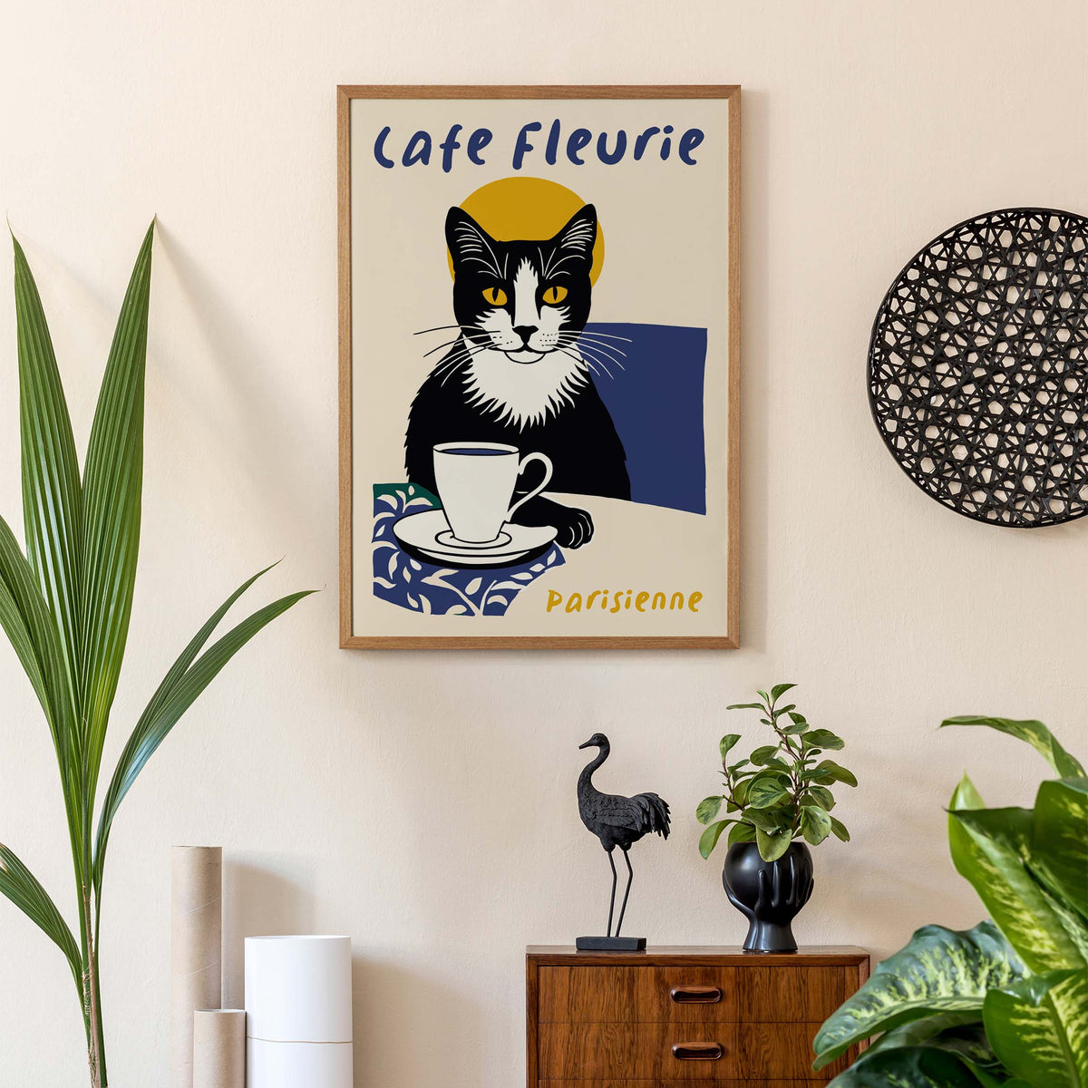 Parisian Cat Coffee Poster