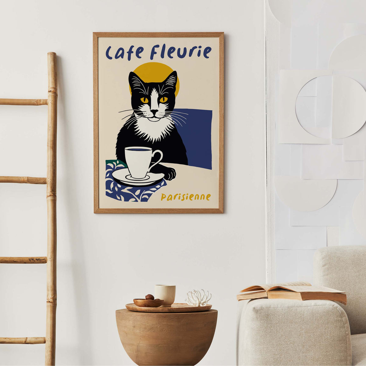 Parisian Cat Coffee Poster