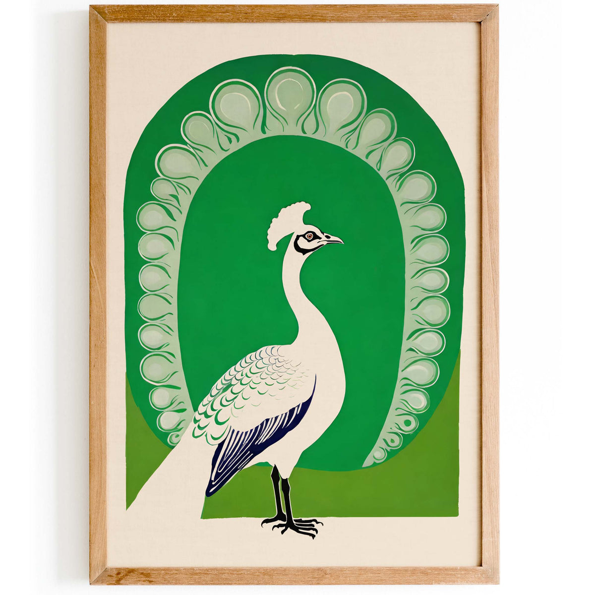 Peacock Bird Vintage Wall Print