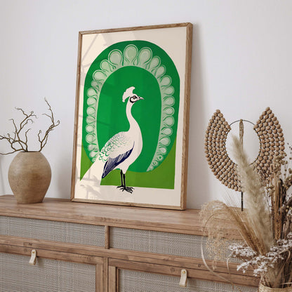 Peacock Bird Vintage Wall Print