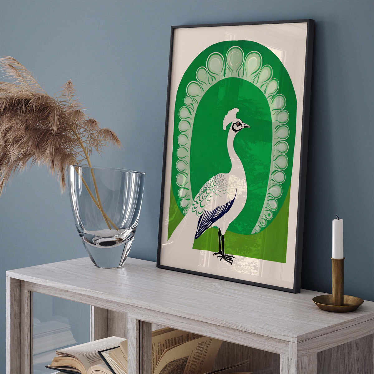 Peacock Bird Vintage Wall Print