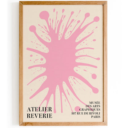 Pink Ink Splatter Atelier Wall Art Print