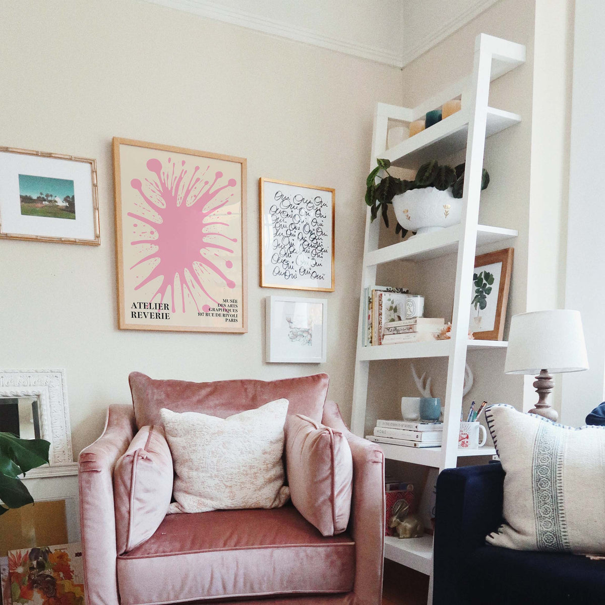 Pink Ink Splatter Atelier Wall Art Print