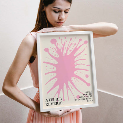 Pink Ink Splatter Atelier Wall Art Print