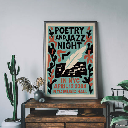 Poetry Jazz Night NYC Wall Art Print