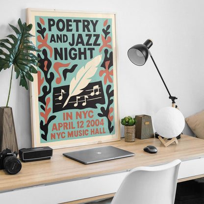 Poetry Jazz Night NYC Wall Art Print