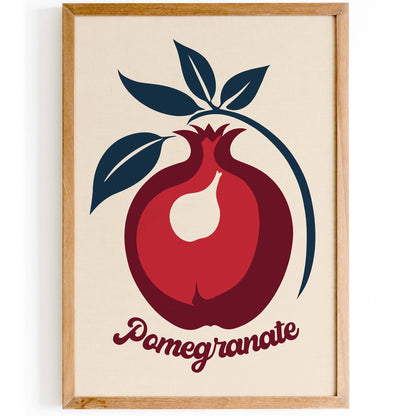 Pomegranate Botanical Fruit Wall Print