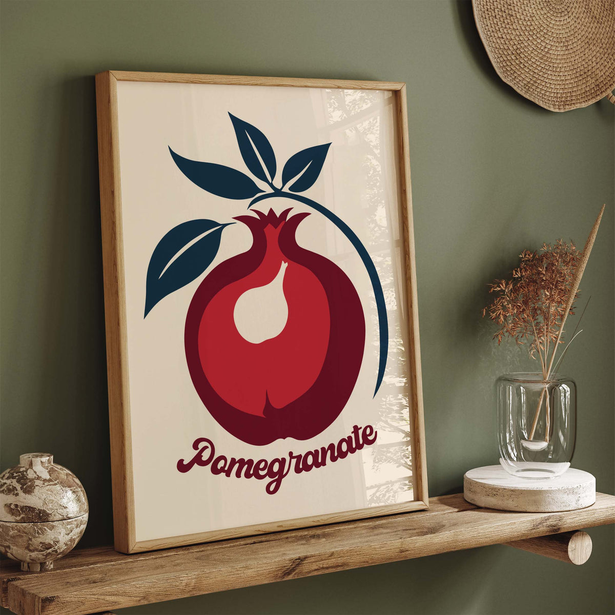 Pomegranate Botanical Fruit Wall Print