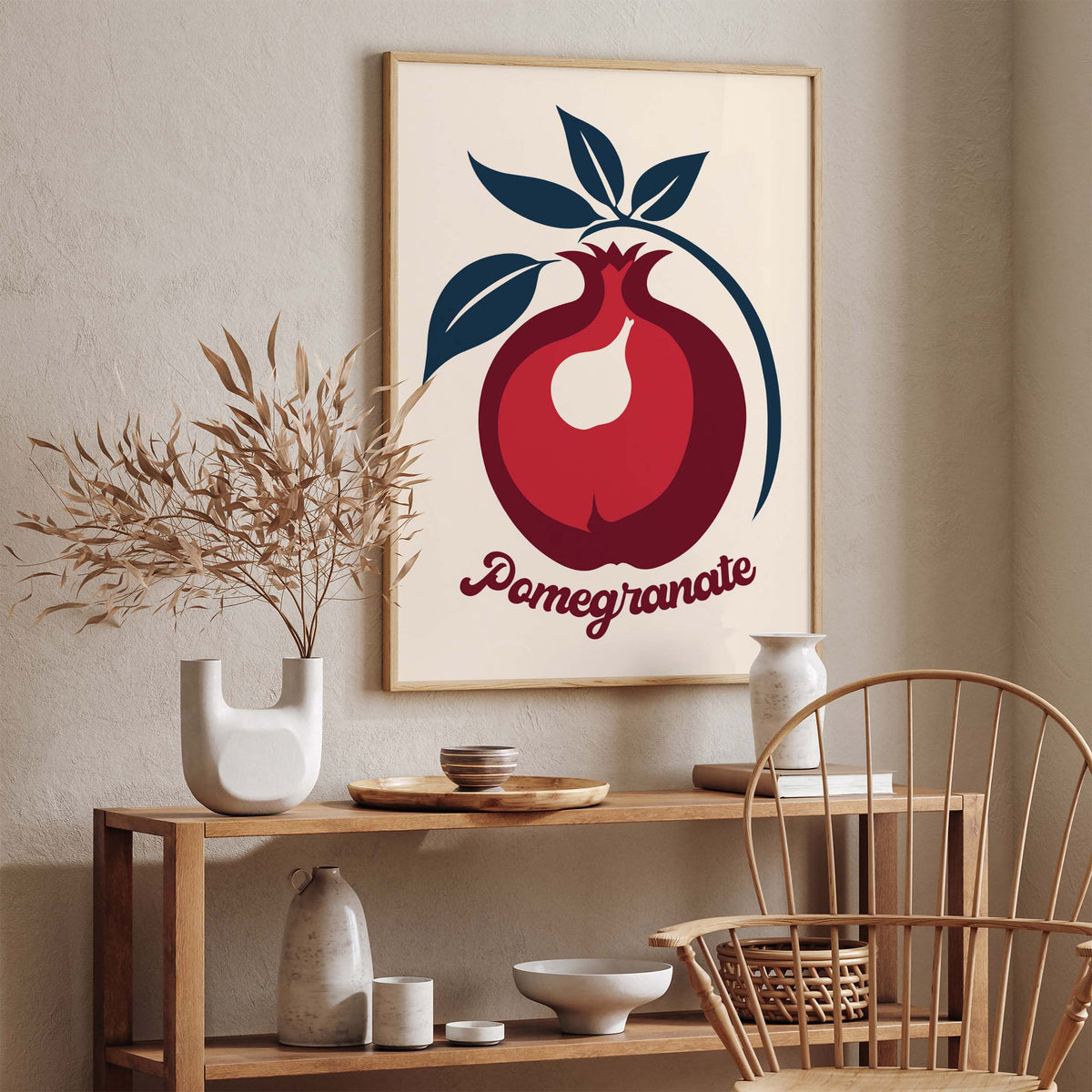 Pomegranate Botanical Fruit Wall Print