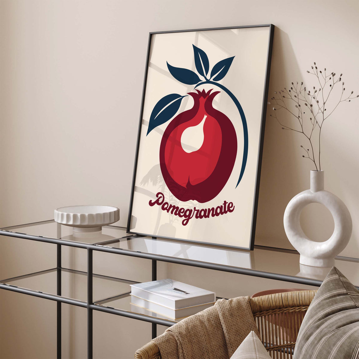 Pomegranate Botanical Fruit Wall Print