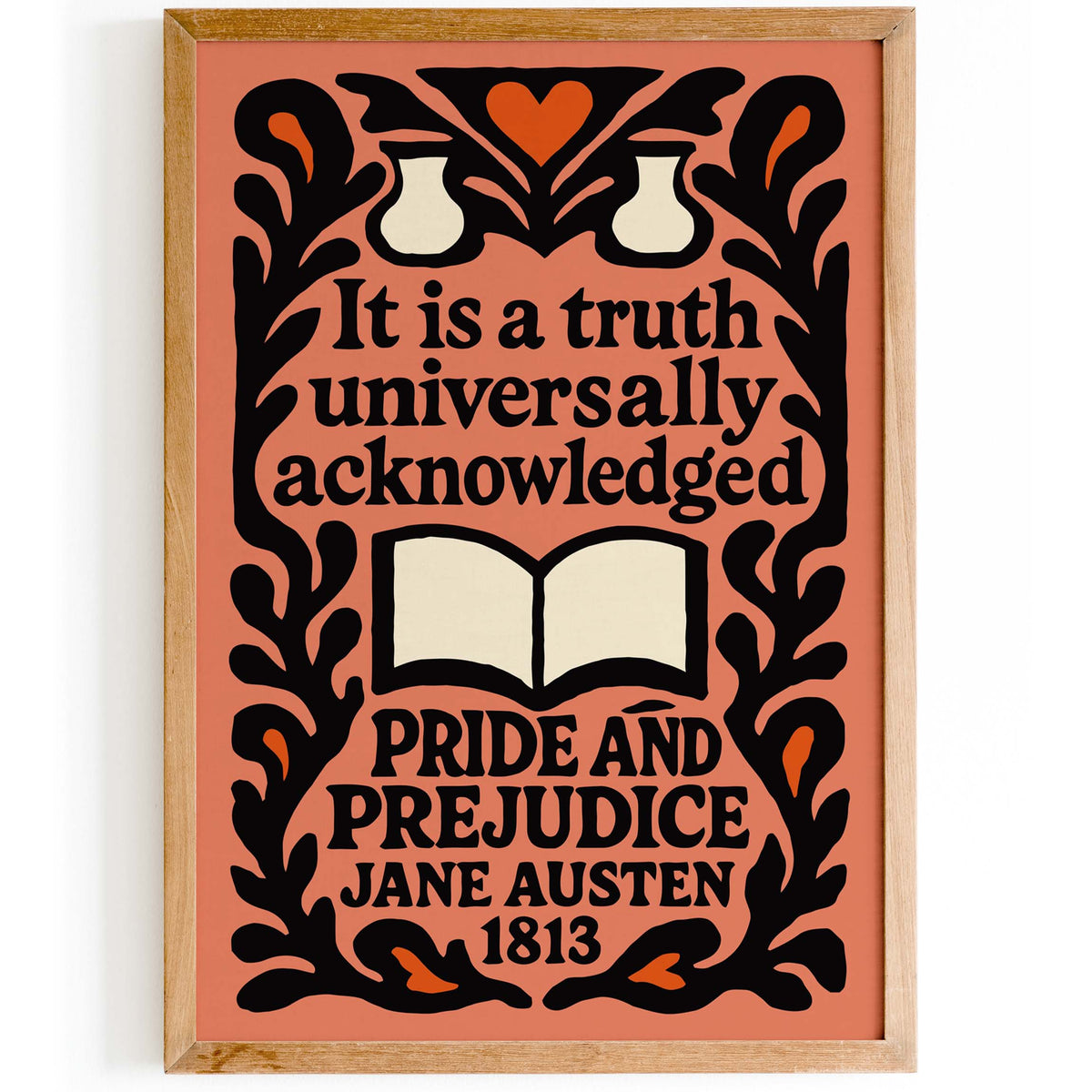 Pride Prejudice Jane Austen Literary Wall Art