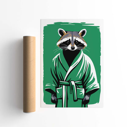 Raccoon Bathroom Print
