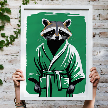 Raccoon Bathroom Print