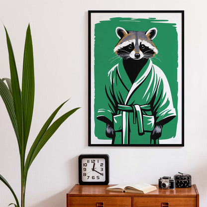 Raccoon Bathroom Print