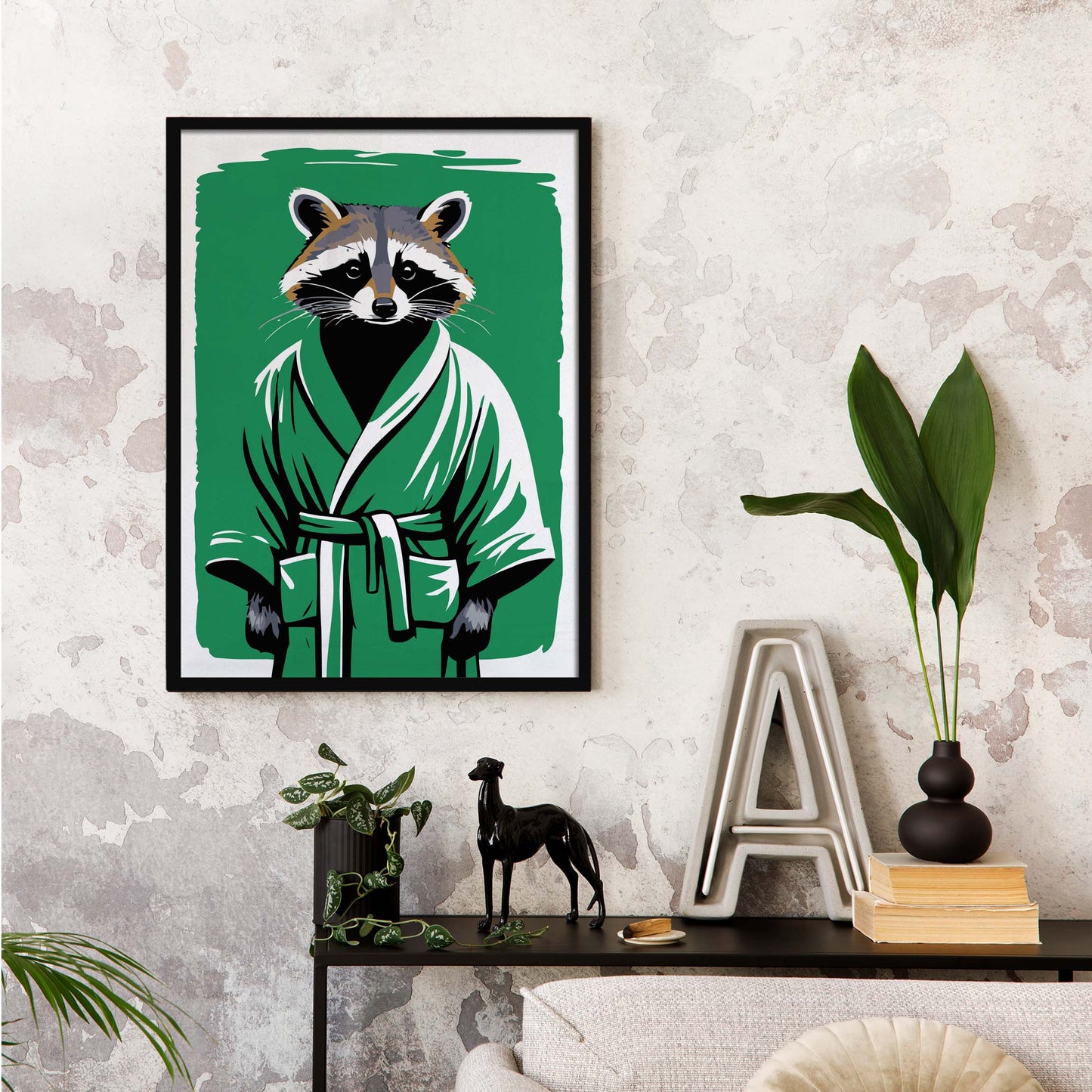 Raccoon Bathroom Print