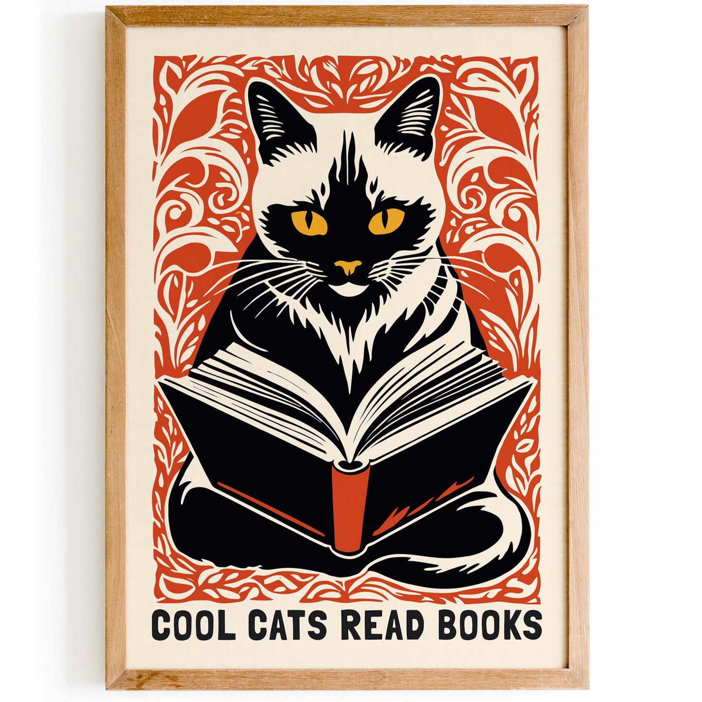 Reading Cat Bookish Wall Art