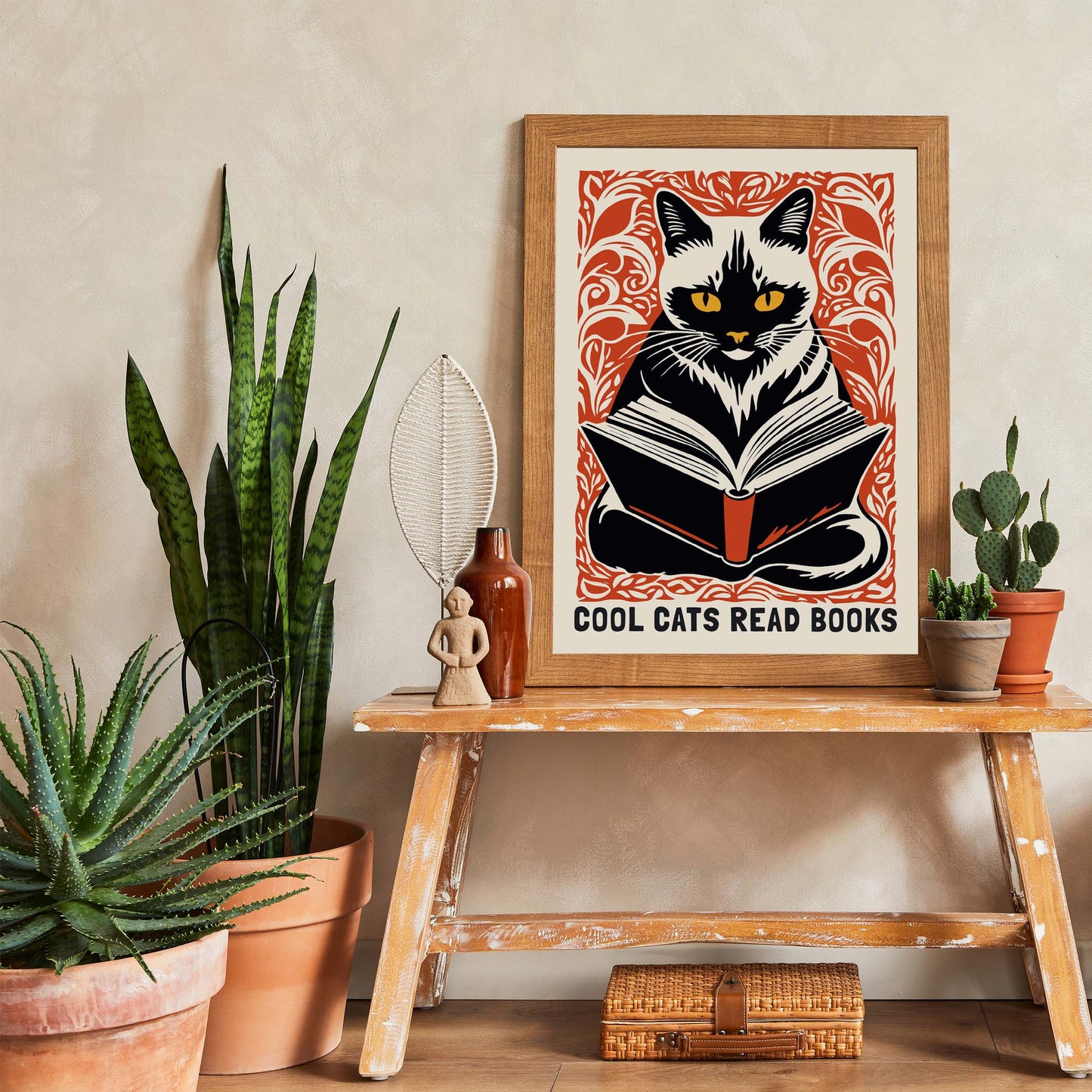 Reading Cat Bookish Wall Art