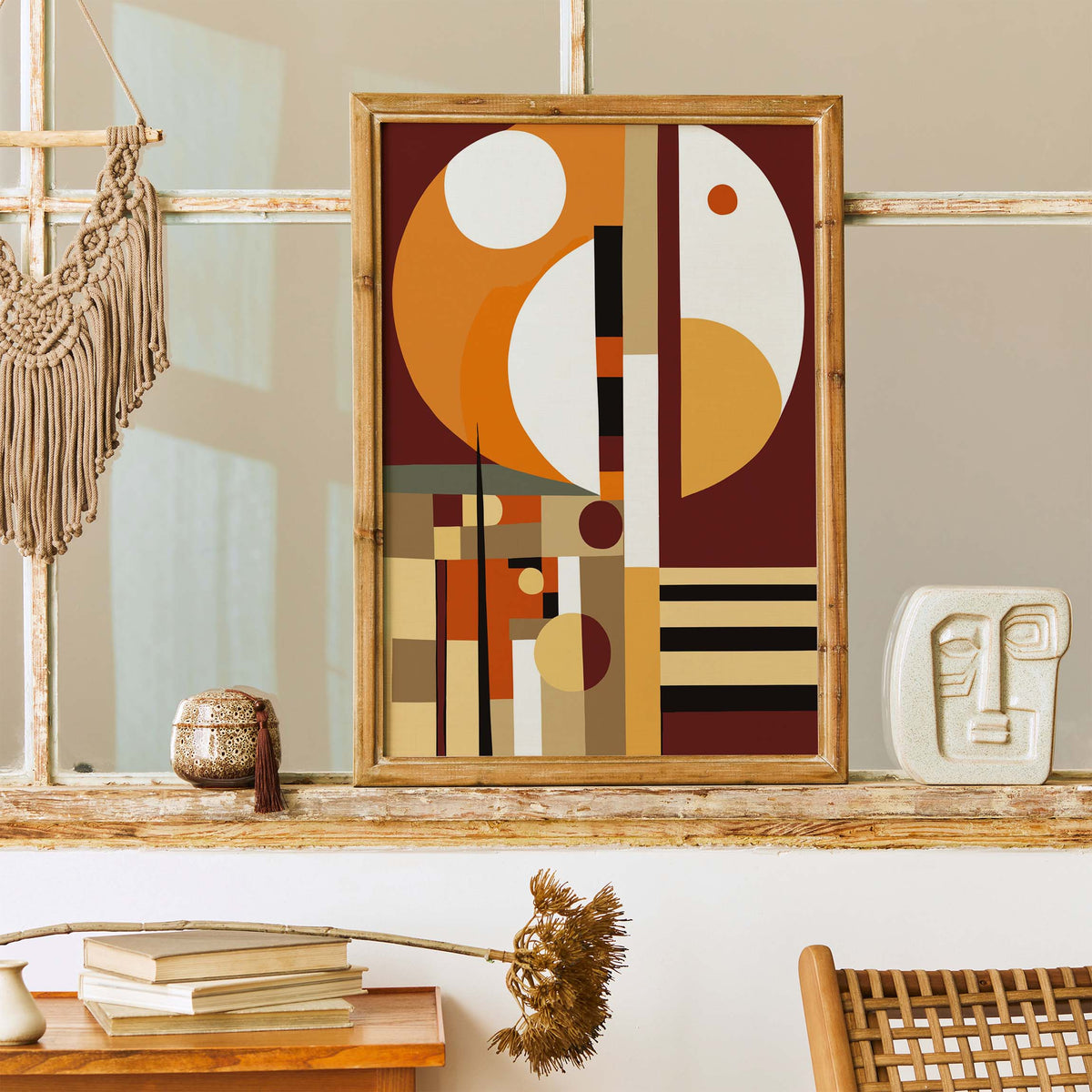 Retro Geometric Abstract Boho Wall Art