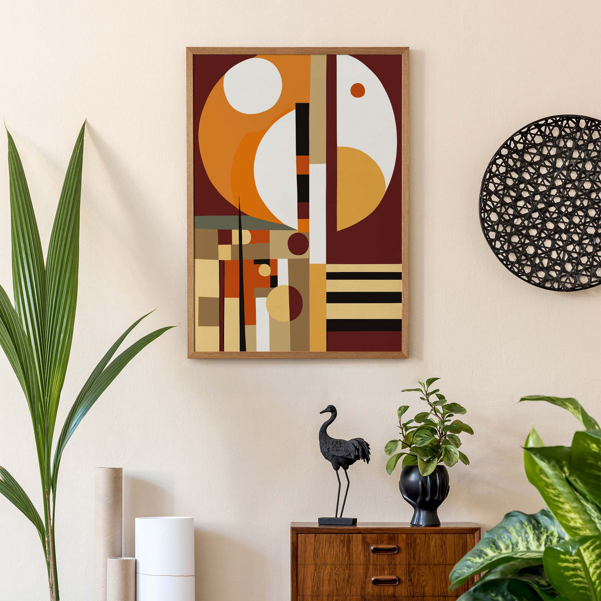 Retro Geometric Abstract Boho Wall Art