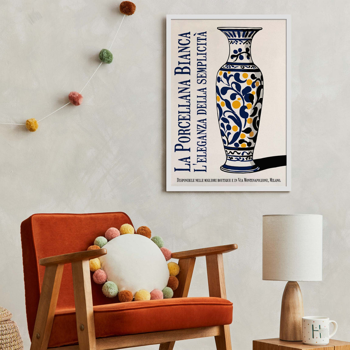 Retro Italian Porcelain Vase Poster