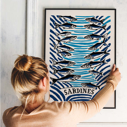 Sardines Ocean Fish Print