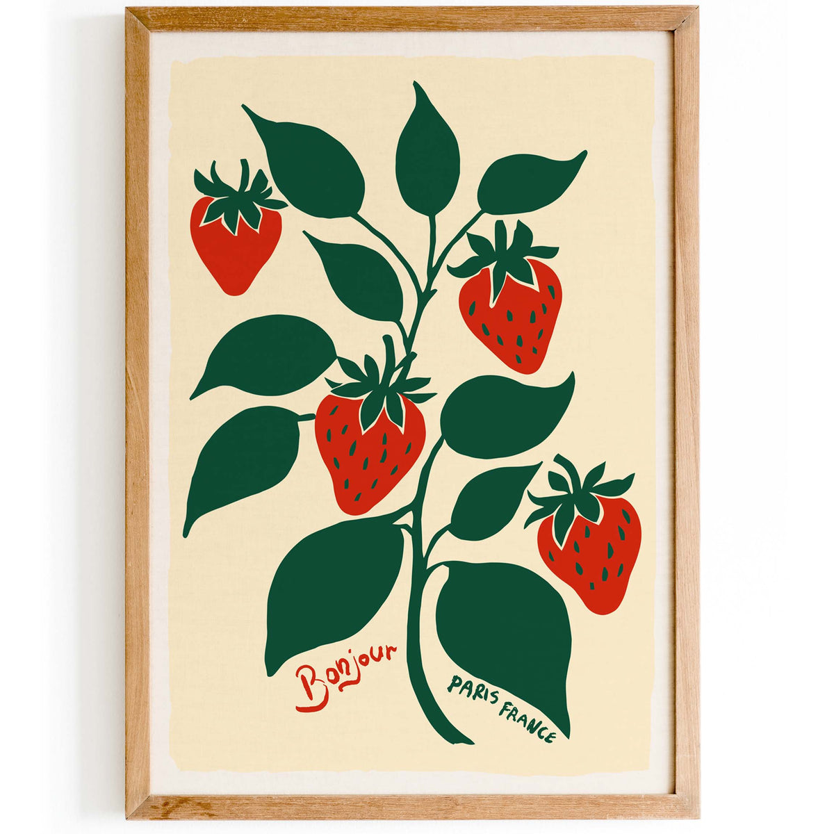 Strawberry Botanical Print Wall Art