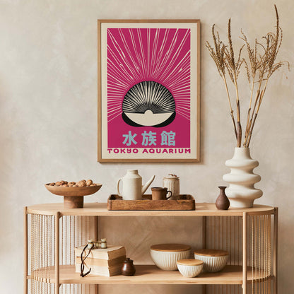 Tokyo Aquarium Pink Shell Japan Poster