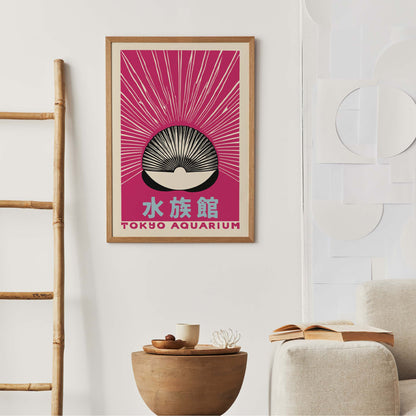 Tokyo Aquarium Pink Shell Japan Poster