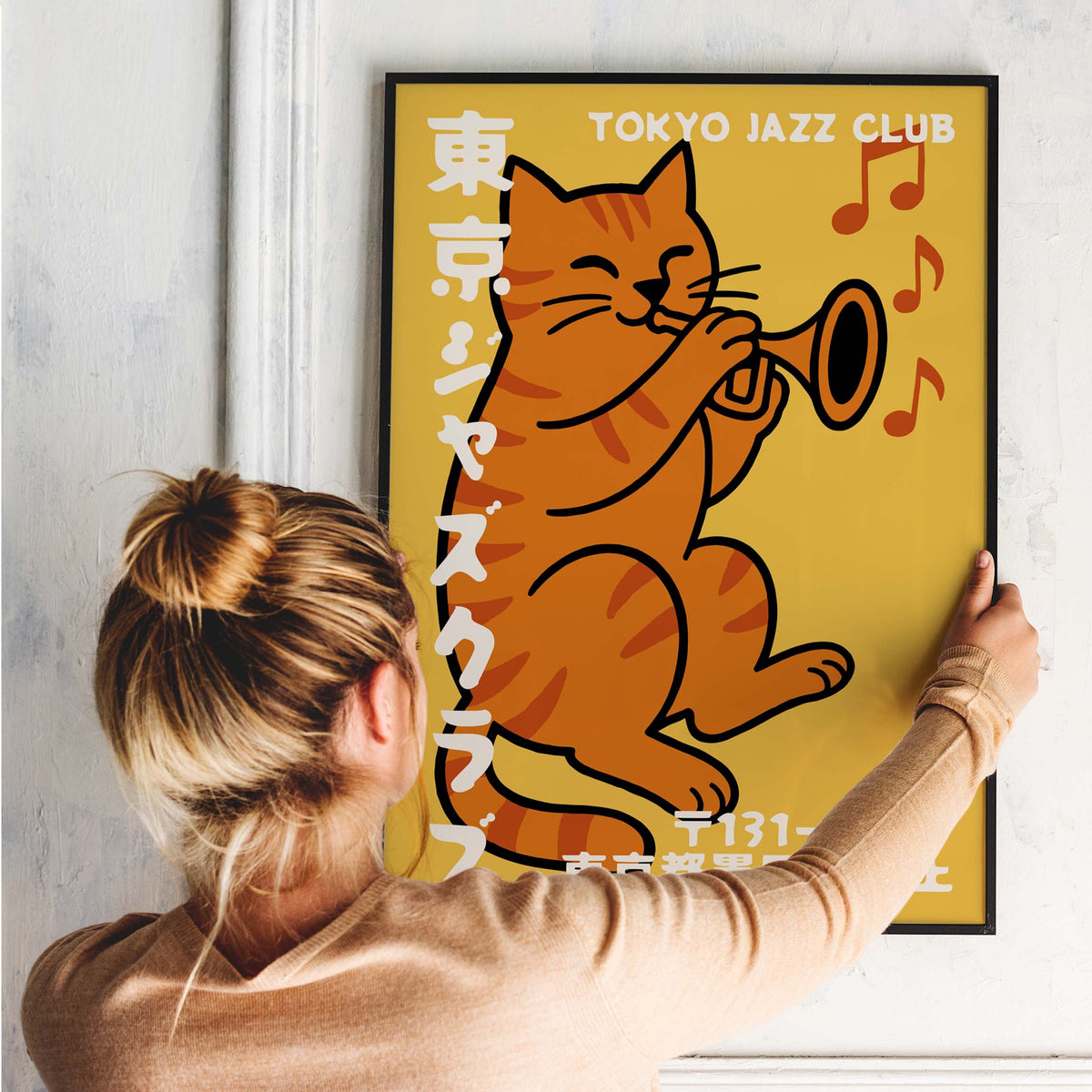 Tokyo Jazz Cat Poster Print