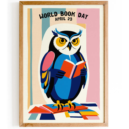 World Book Day Owl Poster Print