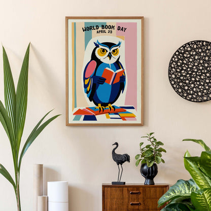 World Book Day Owl Poster Print