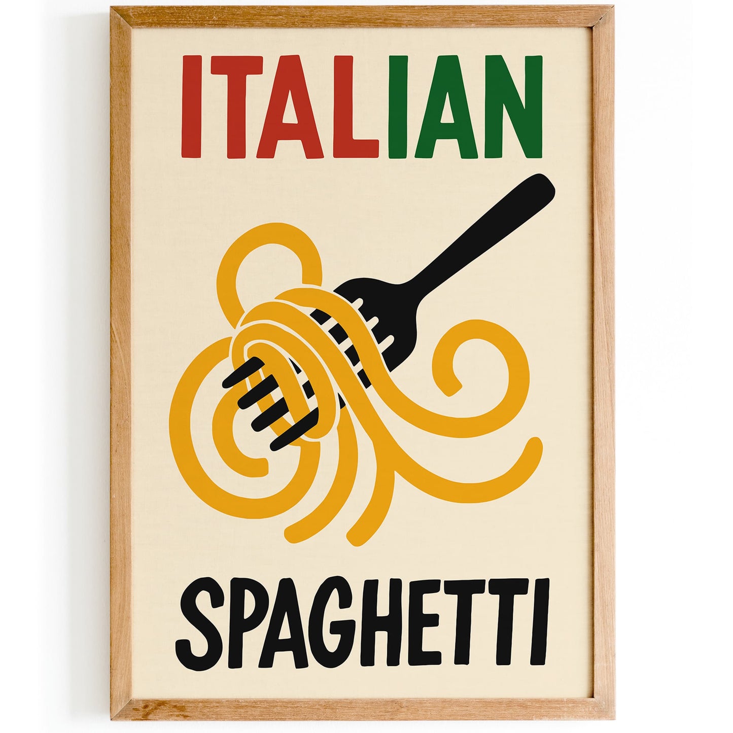 Italian Spaghetti Modern Kitchen Wall Decor Art Print
